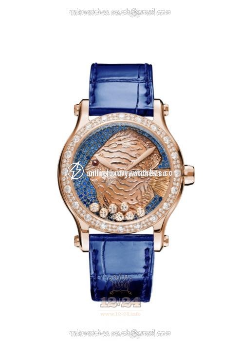 Chopard Happy Sport Watch 274891-5019 36 mm Pink gold Case Painted Dial