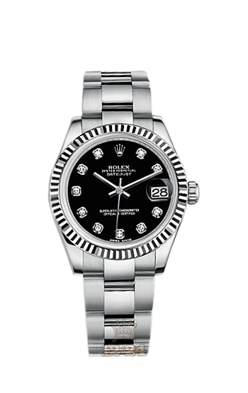 Rolex Datejust Watch 178274-0058 31 mm Steel / White gold Case Black Dial