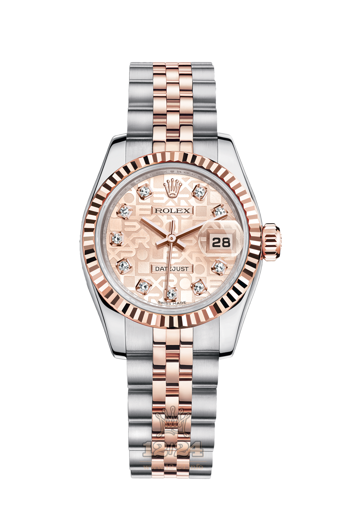 Rolex Lady-Datejust Watch 179171-0025 26 mm Steel / Pink gold Case Pink Dial