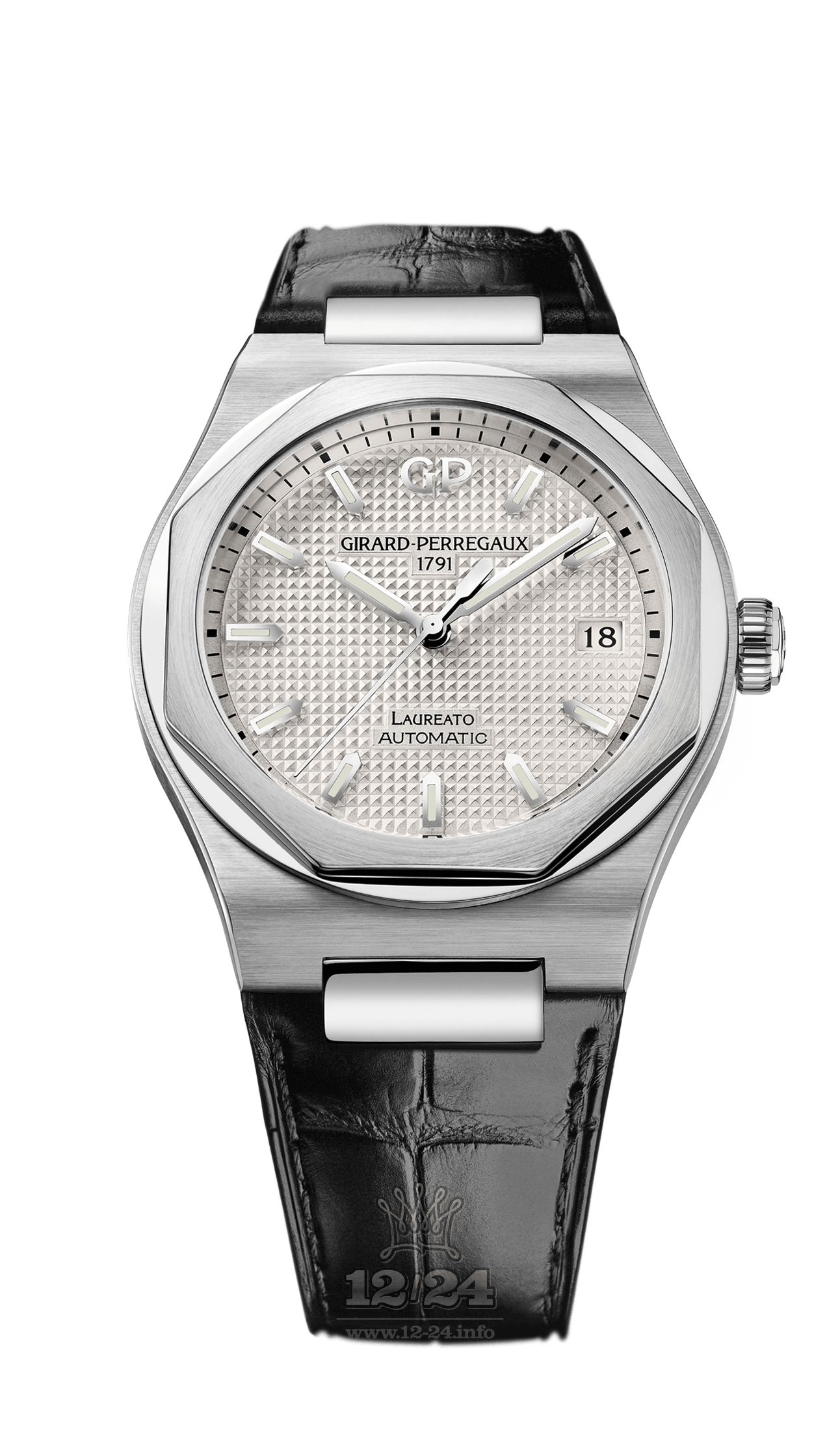 Girard Perregaux Laureato Watch 81005-11-131-BB6A Stainless steel Case Silver Dial