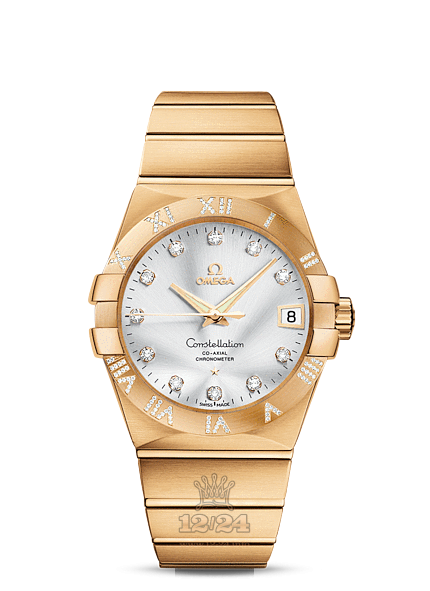 Omega Constellation Watch 123.55.38.21.52.008 38 mm Yellow gold Case Silver Dial