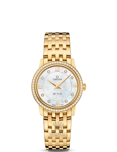 Omega Prestige Watch 424.55.27.60.55.001 27 mm Yellow gold Case White Dial