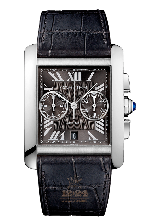 Cartier Tank Watch W5330008 44 mm Stainless steel Case Gray Silver Dial