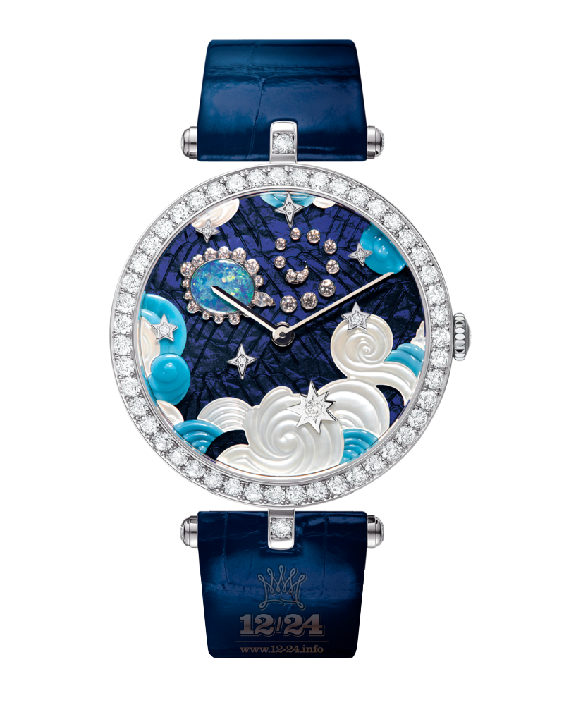 Van Cleef Extraordinary Dials Watch VCARO4I800 White gold Case White Dark blue Painted Dial