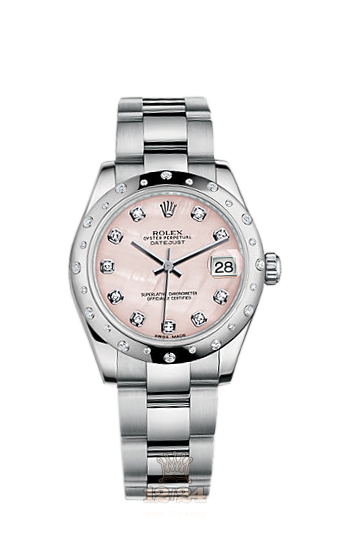 Rolex Lady-Datejust Watch 178344-0070 31 mm Steel / White gold Case Pink Dial