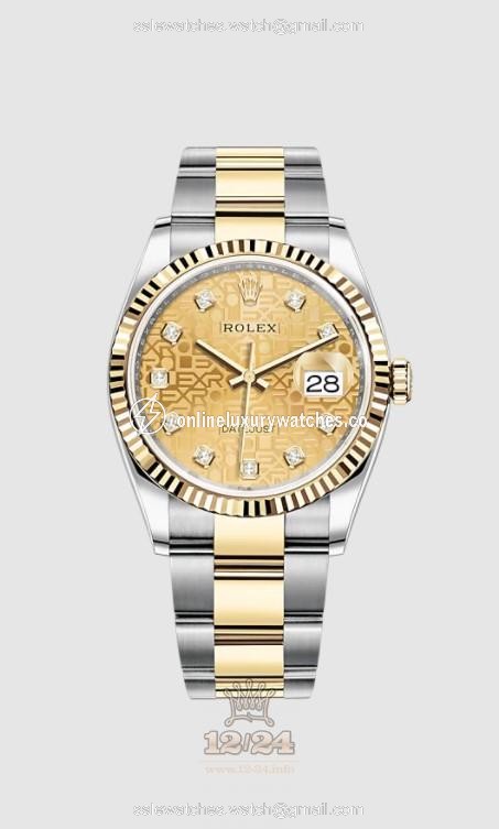 Rolex Datejust Watch 126233-0034 36 mm Stainless steel Yellow gold Case Golden Dial
