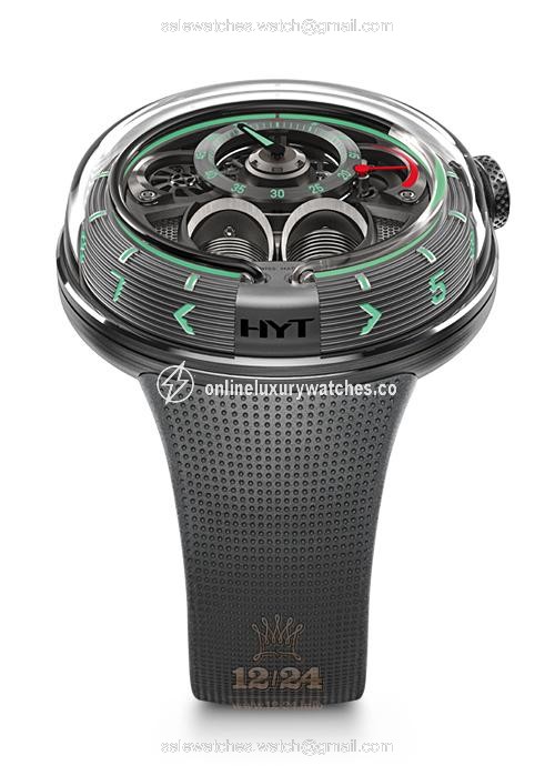 HYT H1.0 Watch H02095 49 mm Stainless steel PVD coating Case Black Dial