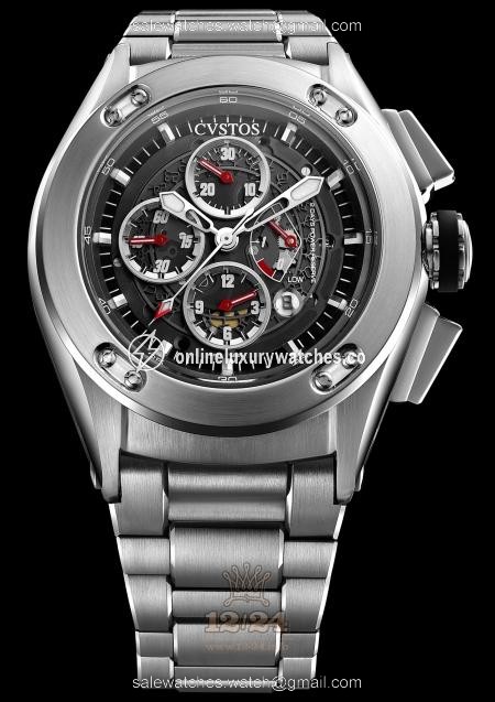 Cvstos Challenge-R Watch CR C SSSB Stainless steel Case Black Silver Dial