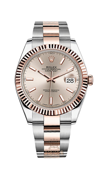 Rolex Datejust Watch 126331-0009 41 mm Steel / Pink gold Case Golden Dial