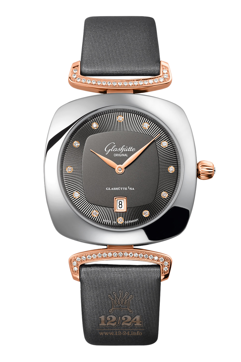 Glashutte Ladies Watch 1-03-01-25-16-34 31 mm Steel / Pink gold Case Black Dial