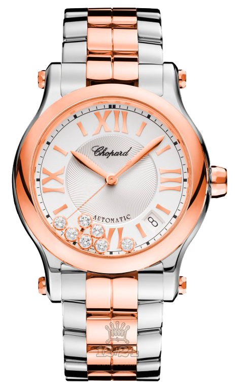 Chopard Happy Diamonds Watch 278559-6002 36 mm Steel / Pink gold Case Silver Dial