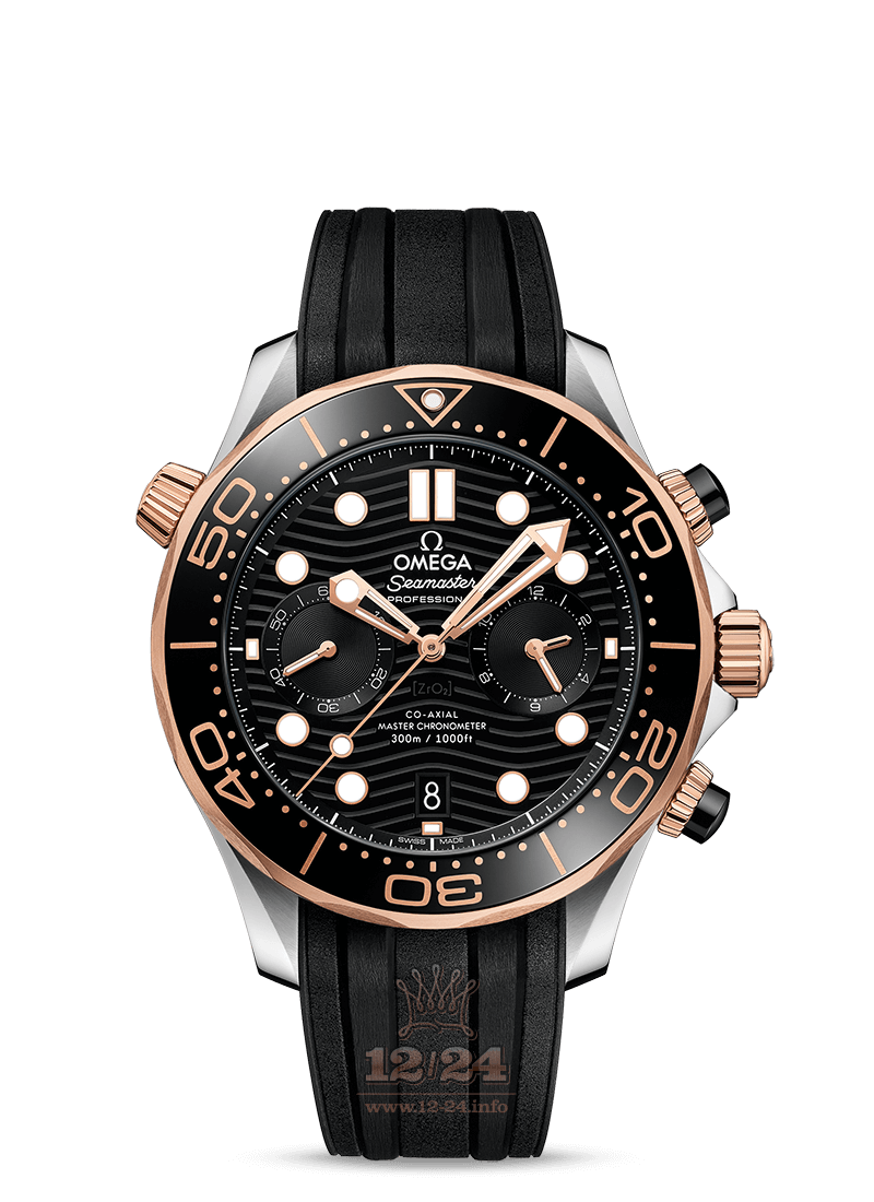 Omega Seamaster Watch 210.22.44.51.01.001 44 mm Stainless steel Pink gold Case Black Dial