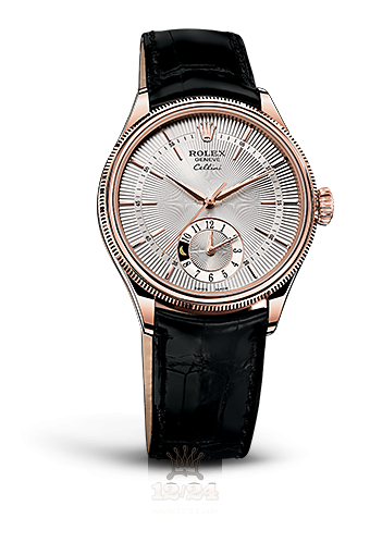 Rolex Cellini Dual Time Watch 50525-0009 39 mm Pink gold Case Silver Dial