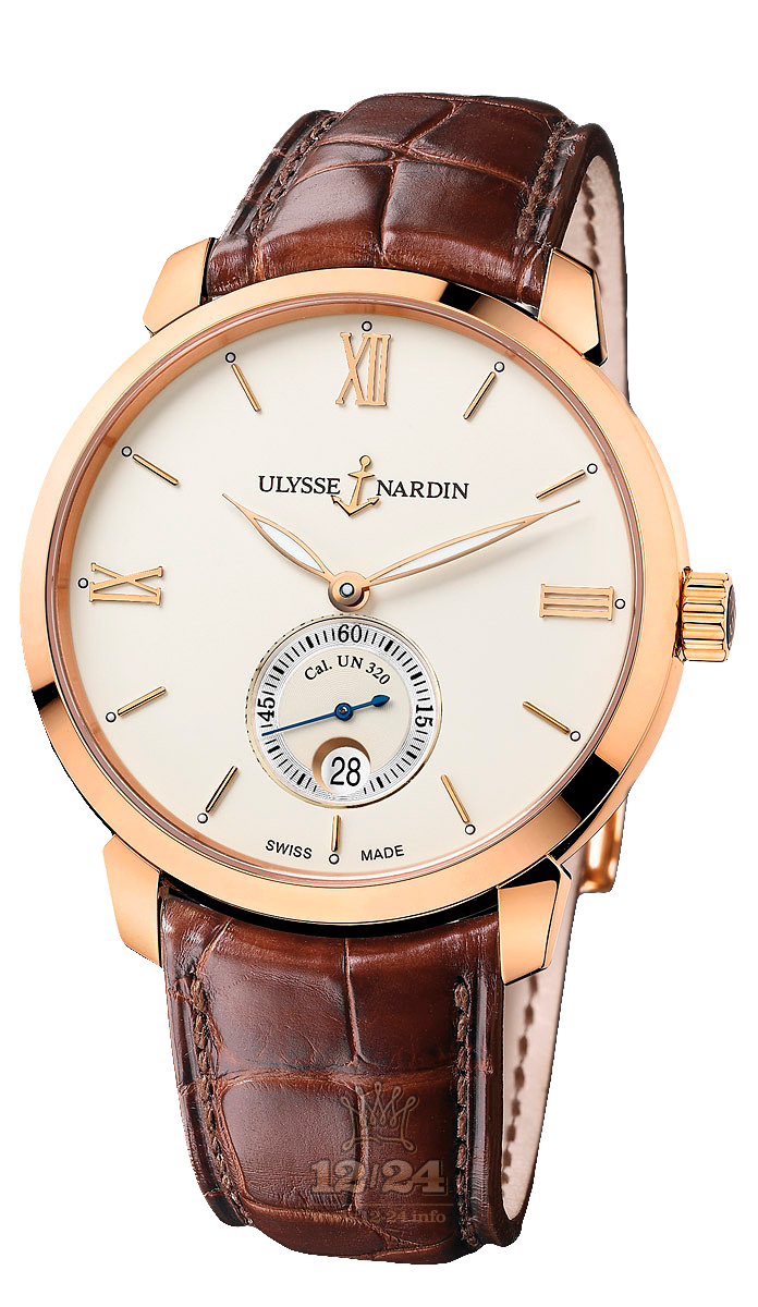 Ulysse Nardin Classic Watch 3206-136-2/31 40 mm Pink gold Case White Dial