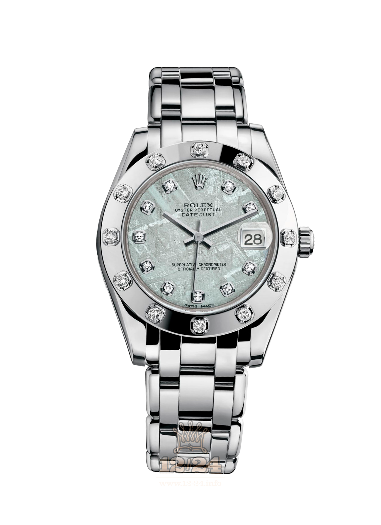 Rolex Pearlmaster Watch 81319-0016 34 mm White gold Case White Gray Silver Dial