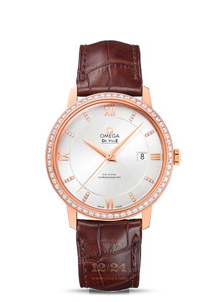 Omega Prestige Watch 424.58.40.20.52.002 40 mm Pink gold Case Silver Dial