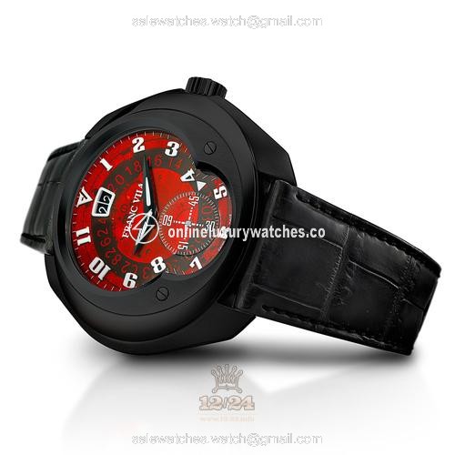 Franc Vila Neo Alta Watch 61N.BTi.003 49 mm Titanium DLC coating Case Red Dial
