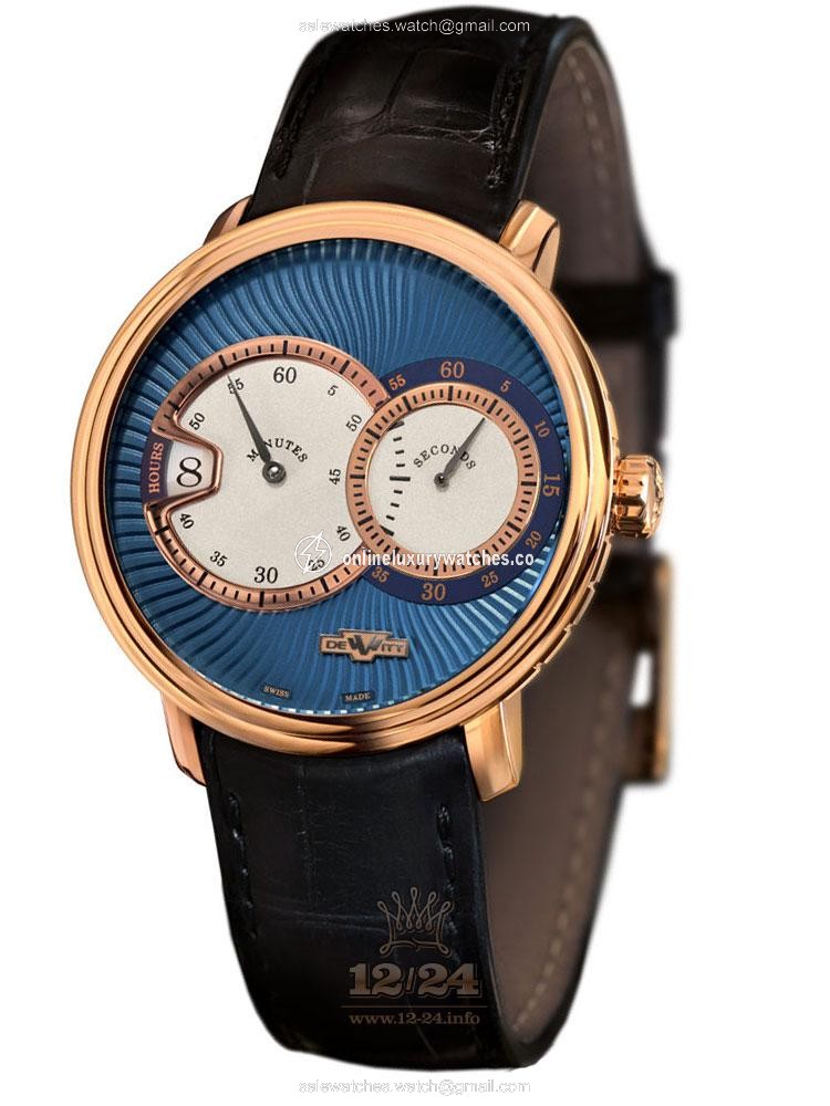 Dewitt Classic Watch CLA.HSA.004 40 mm Pink gold Case Dark blue Dial