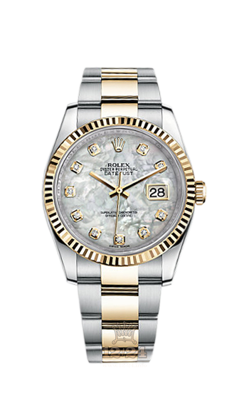 Rolex Datejust Watch 116233-0167 36 mm Steel / Yellow gold Case White Dial
