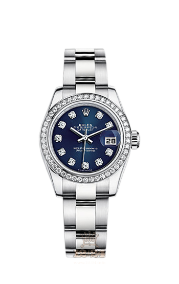 Rolex Lady-Datejust Watch 179384-0038 26 mm Steel / White gold Case Dark blue Dial