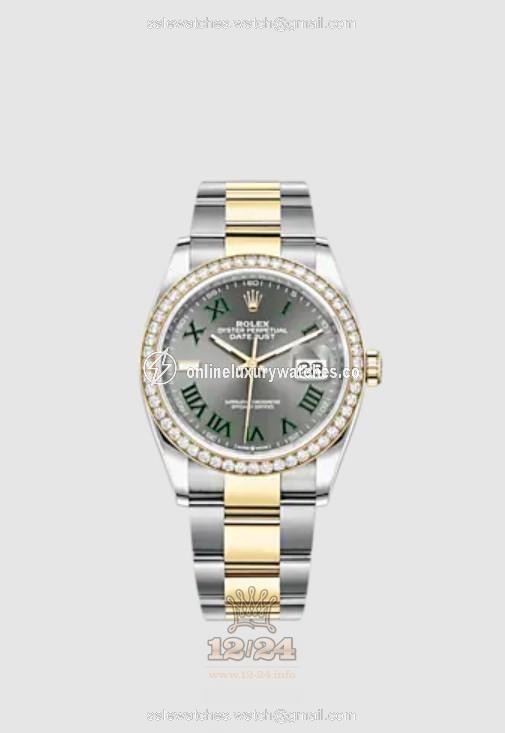 Rolex Datejust Watch 126283rbr-0022 36 mm Stainless steel Yellow gold Case Gray Dial