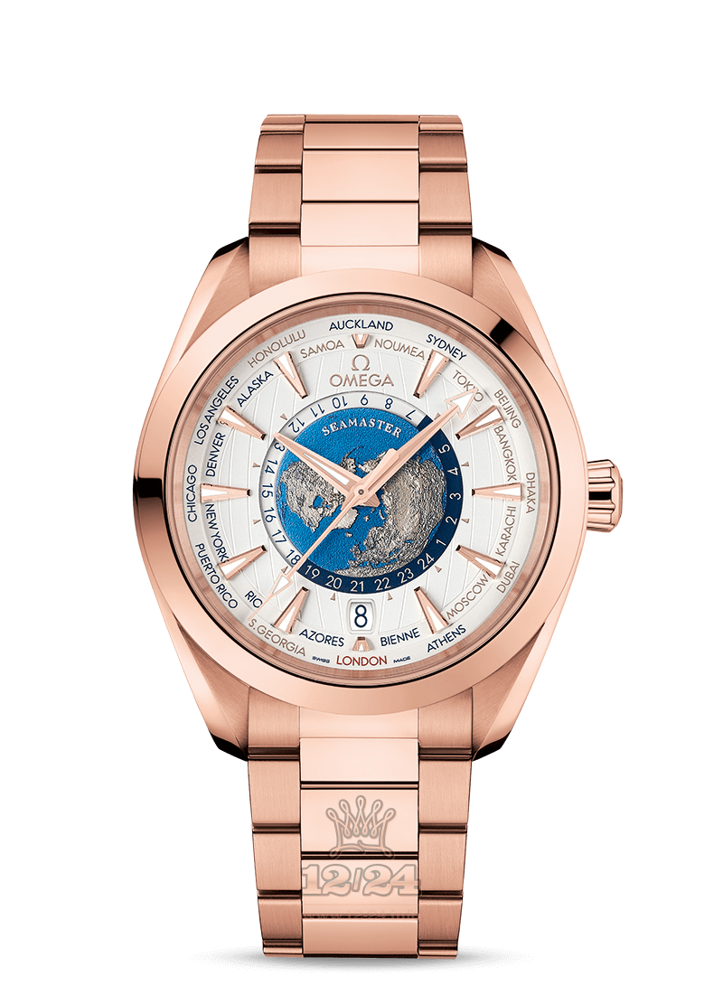 Omega Seamaster Watch 220.50.43.22.02.001 43 mm Pink gold Case White Dial