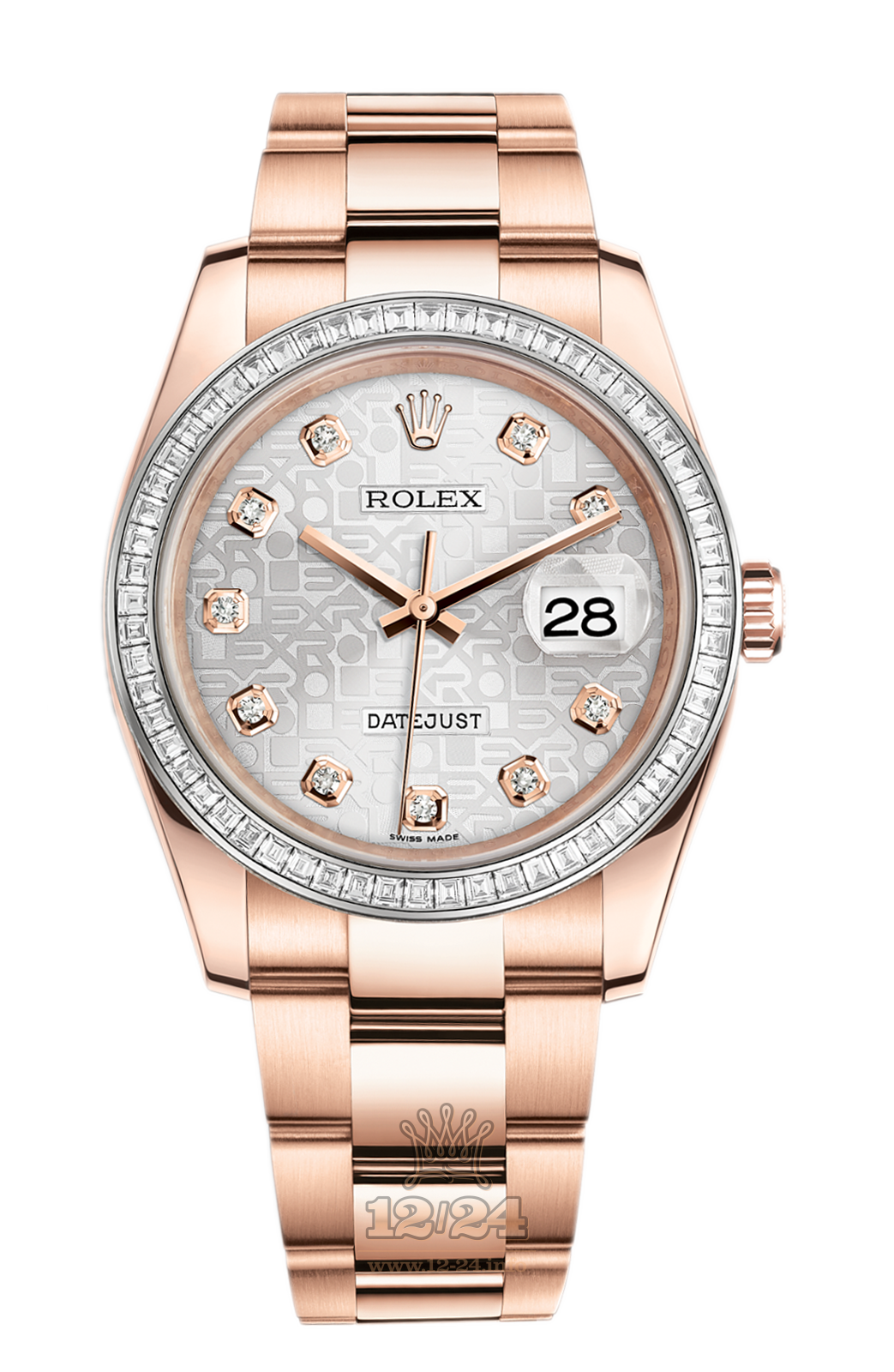 Rolex Datejust Watch 116285bbr-0008 36 mm Pink gold Case Silver Dial
