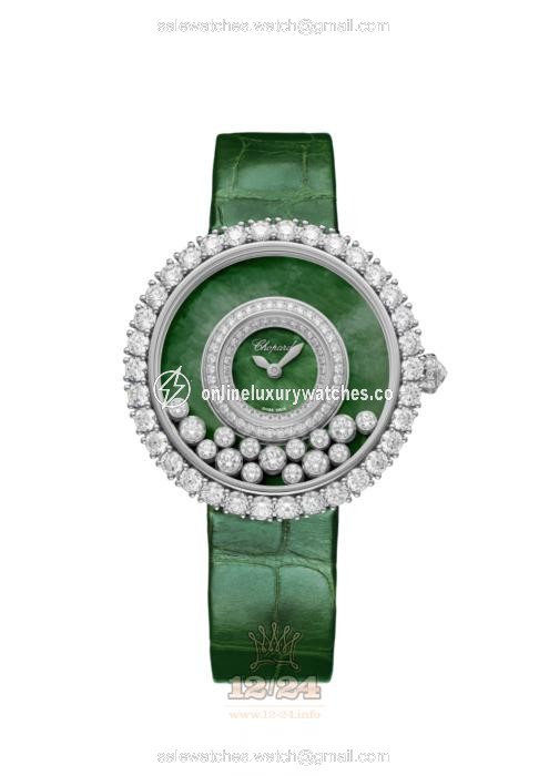 Chopard Happy Diamonds Watch 204445-1009 38 mm White gold Case Green Dial