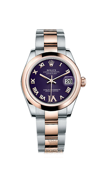Rolex Datejust Watch 178241-0073 31 mm Steel / Pink gold Case Purple Dial