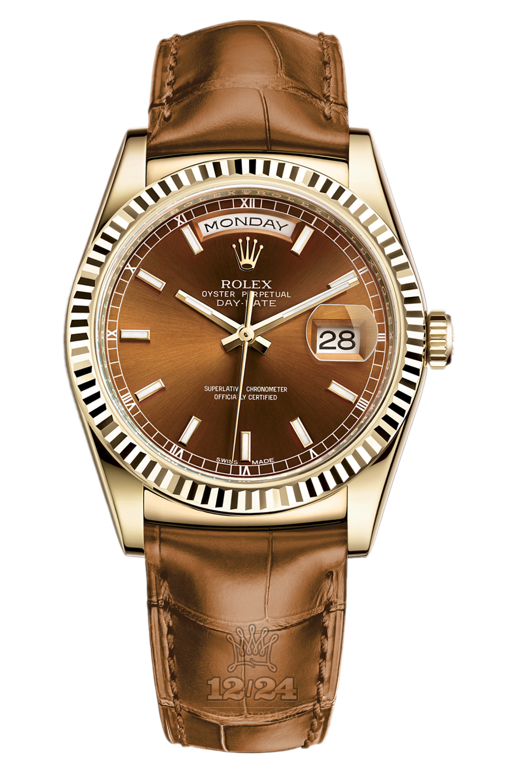 Rolex Day-Date Watch 118138-0005 36 mm Yellow gold Case Brown (chocolate) Dial