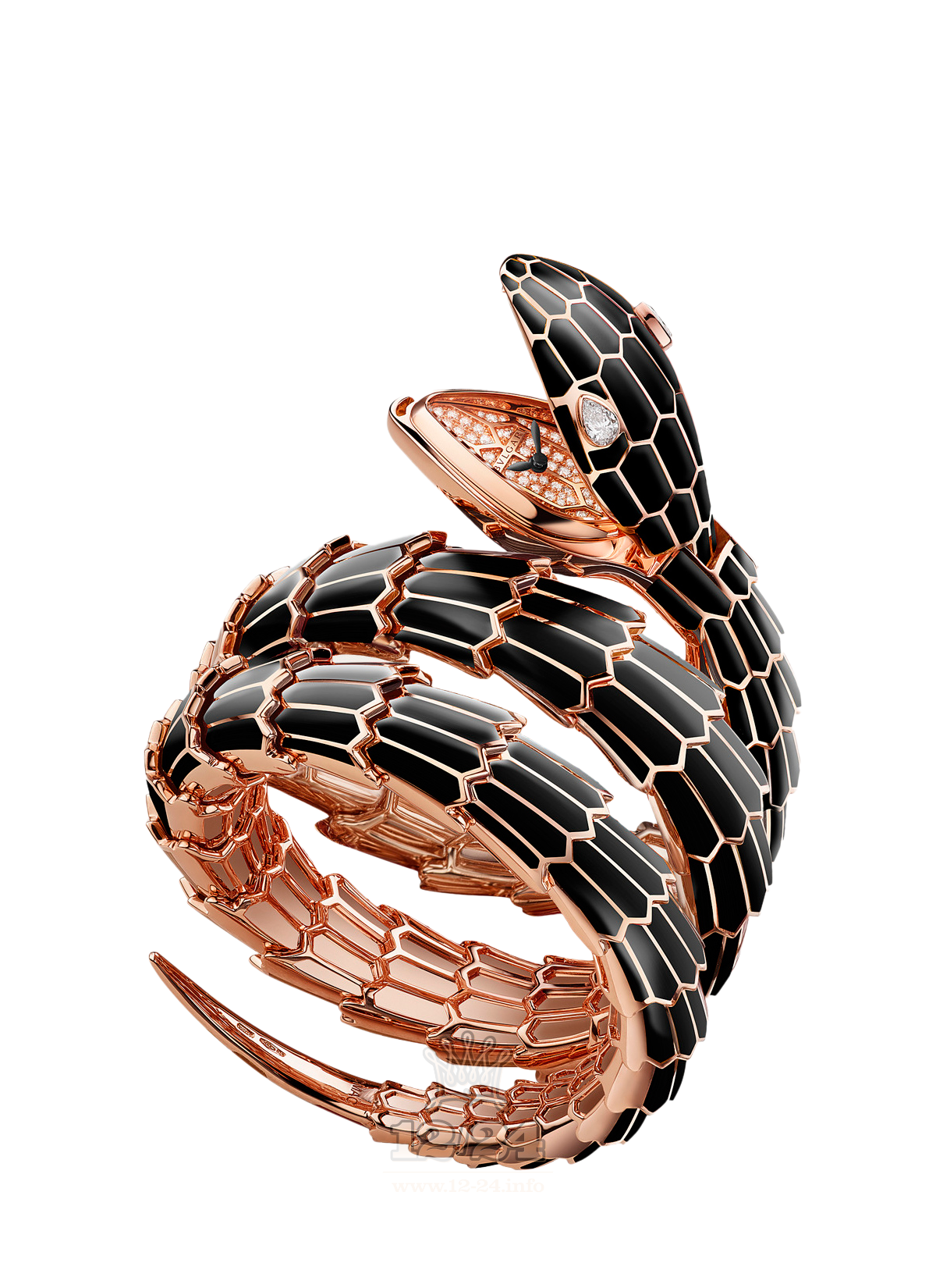 Bvlgari Serpenti Watch 102524 SP40PGD2PGBL.2T 40 mm Pink gold Case Silver Golden Dial