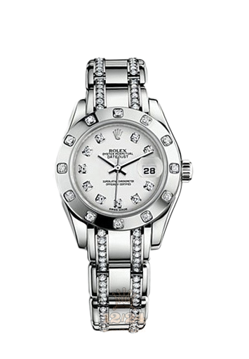 Rolex Pearlmaster Watch 80319-0118 29 mm White gold Case White Dial