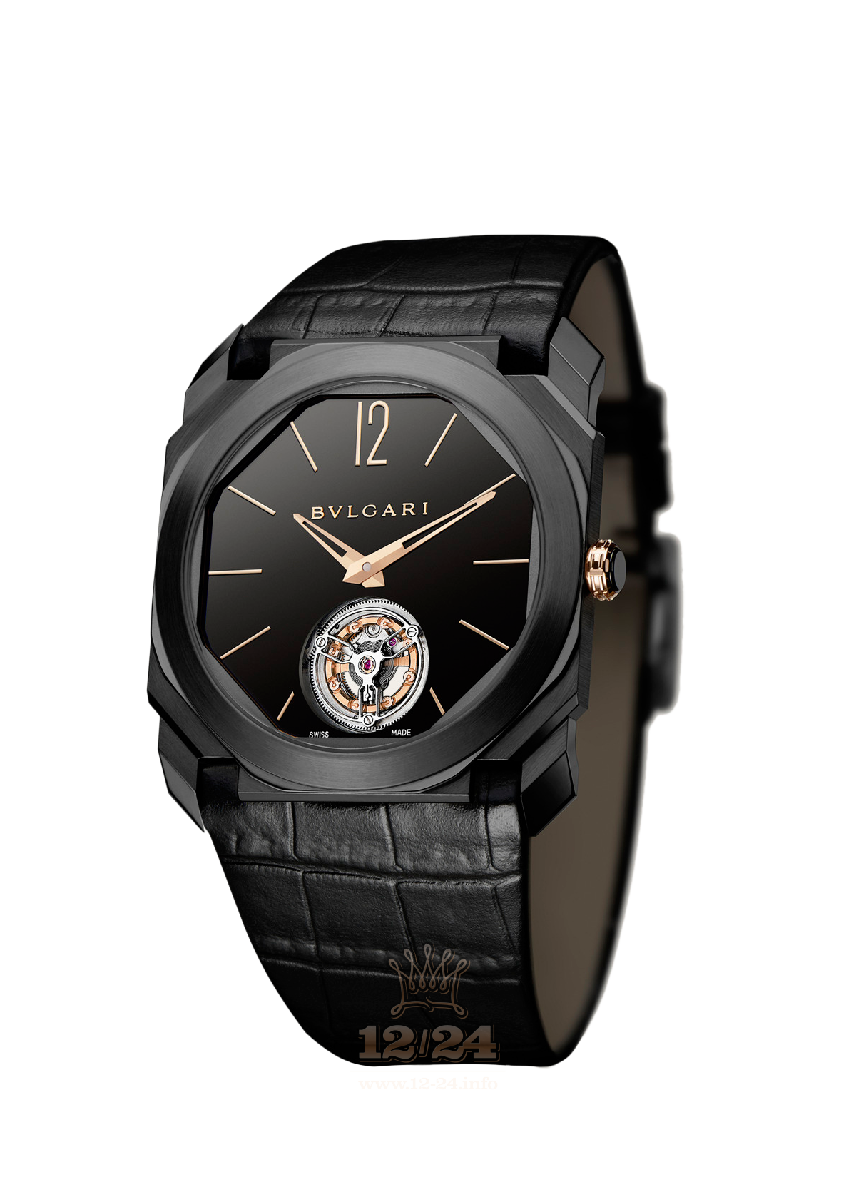 Bvlgari Octo Watch 102560 BGO40BTLTBXT 40 mm Titanium DLC coating Case Black Dial