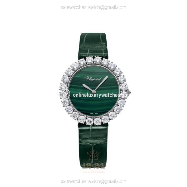Chopard L Heure du Diamant Watch 13A419-1001 36 mm White gold Case Green Dial