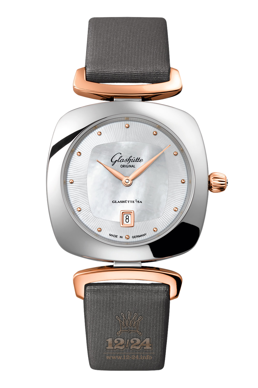 Glashutte Ladies Watch 1-03-01-26-06-34 31 mm Steel / Pink gold Case Silver Dial