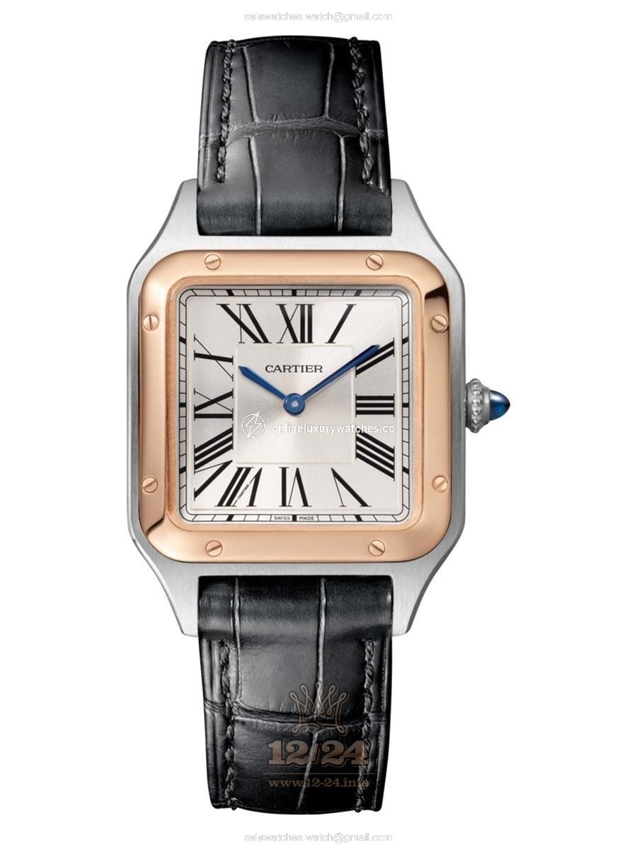 Cartier Santos de Cartier Watch W2SA0012 38 mm Stainless steel Pink gold Case Silver Dial
