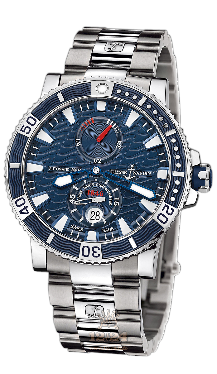 Ulysse Nardin Marine Watch 263-90-7M/93 45 mm Stainless steel Titanium Case Blue Dial