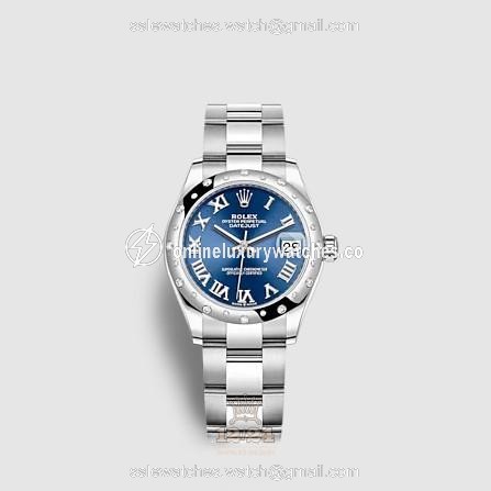 Rolex Datejust Watch 278344rbr-0035 31 mm Stainless steel White gold Case Dark blue Dial