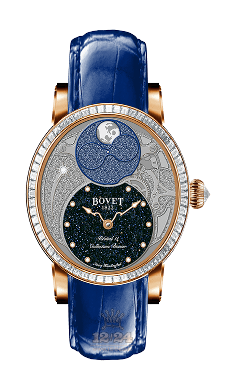 Bovet Dimier Watch R110013-SB1 41 mm Pink gold Case Silver Dark blue Dial