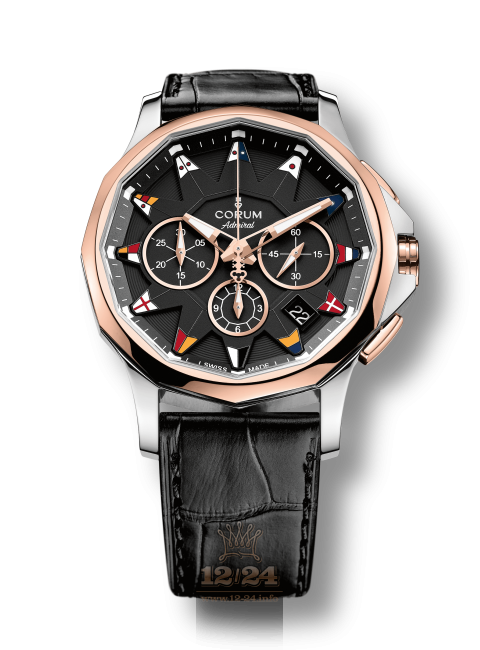 Corum Admiral Watch A984/02984 42 mm Steel / Pink gold Case Black Dial