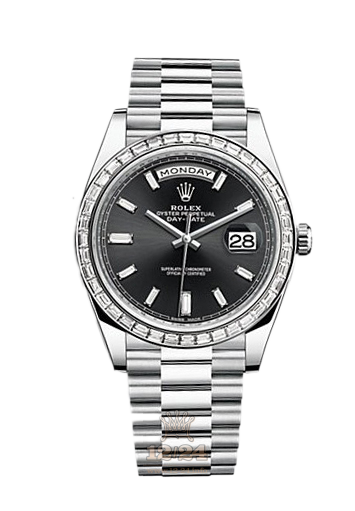 Rolex Day-Date Watch 228396tbr-0012 40 mm Platinum Case Black Dial