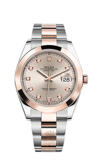 Rolex Datejust Watch 126301-0007 41 mm Steel / Pink gold Case Gray Dial
