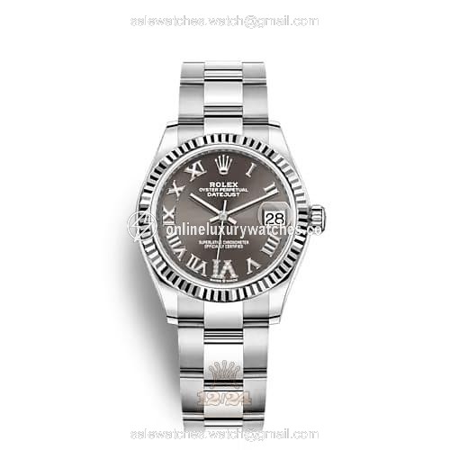Rolex Datejust Watch 278274-0027 31 mm Stainless steel White gold Case Gray Dial