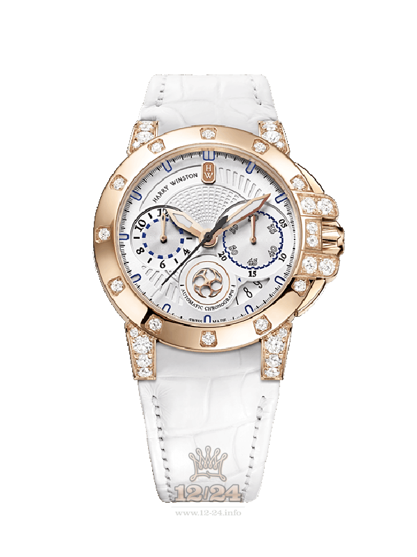 Harry Winston The Ocean Collection Watch OCEACH36RR001 36 mm Pink gold Case Silver Dial