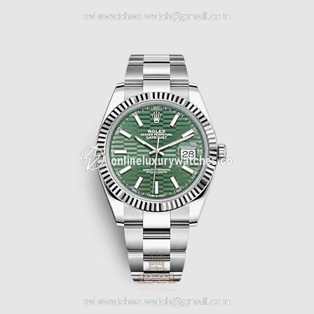 Rolex Datejust Watch 126334-0029 41 mm Stainless steel White gold Case Green Dial