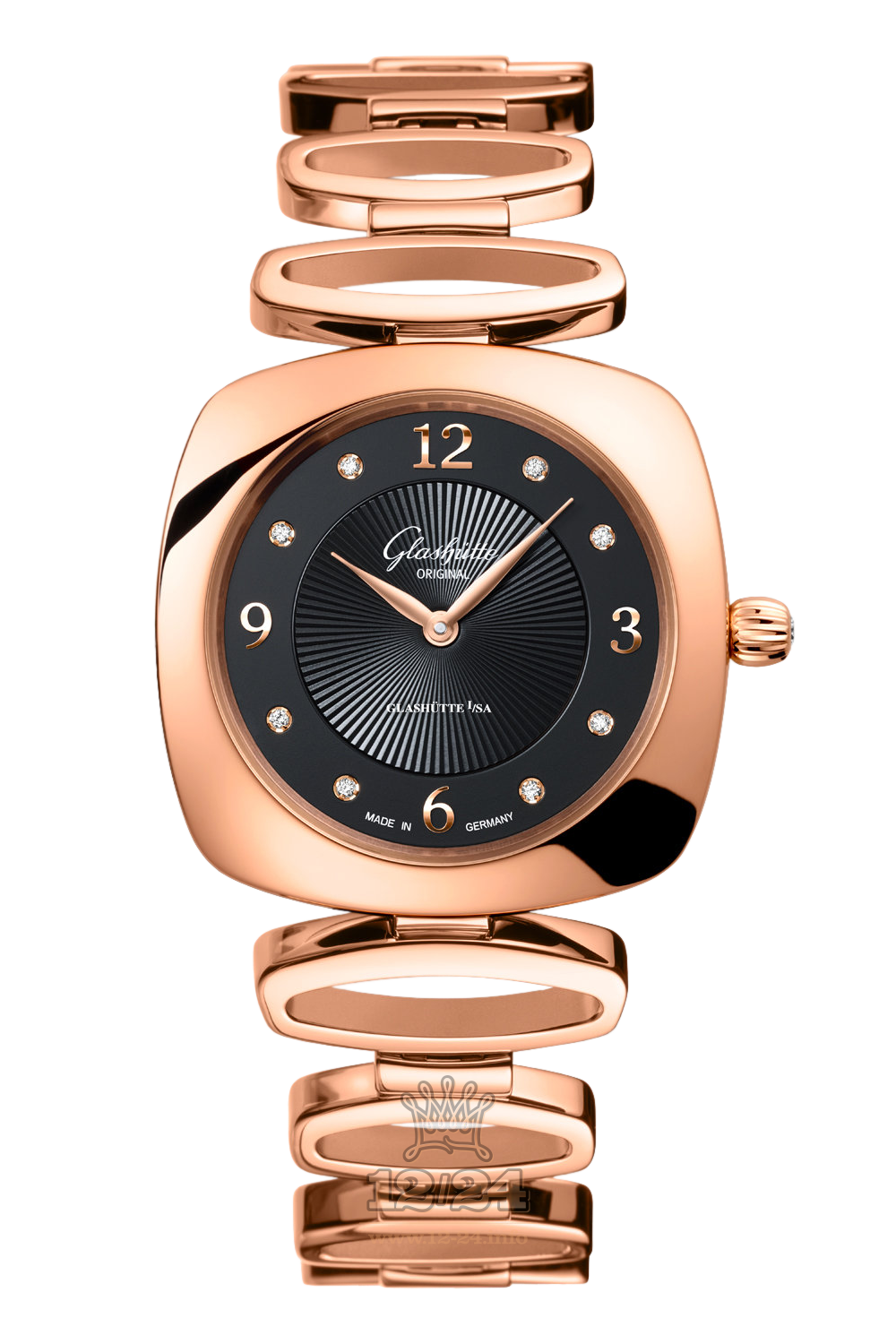 Glashutte Ladies Watch 1-03-02-09-05-14 31 mm Pink gold Case Black Dial