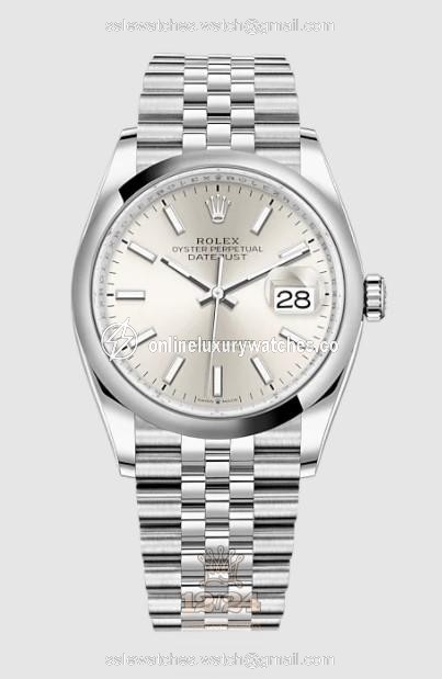 Rolex Datejust Watch 126200-0001 36 mm Stainless steel Case Silver Dial