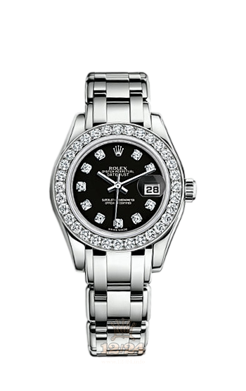 Rolex Pearlmaster Watch 80299-0013 29 mm White gold Case Black Dial