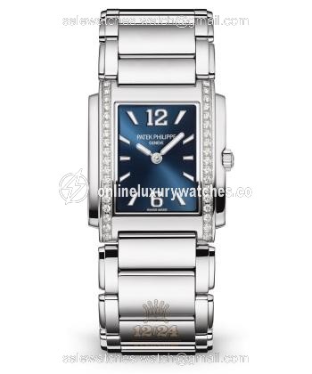 Patek Philippe Twenty~4 Watch 4910-1200A-001 25 mm Stainless steel Case Dark blue Dial