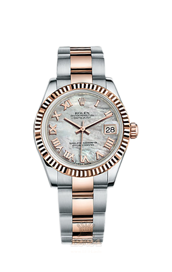 Rolex Lady-Datejust Watch 178271-0061 31 mm Steel / Pink gold Case White Dial